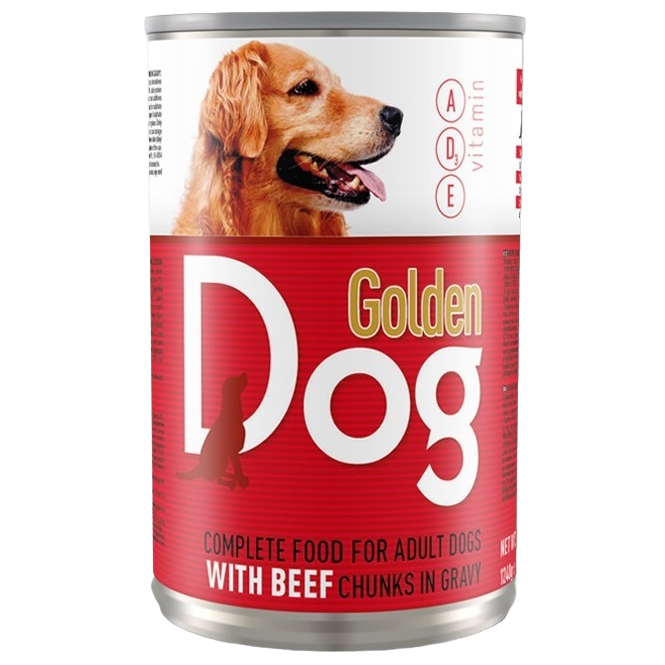 Вологий корм для собак Golden Dog, з яловичиною, 1240 г - фото 1