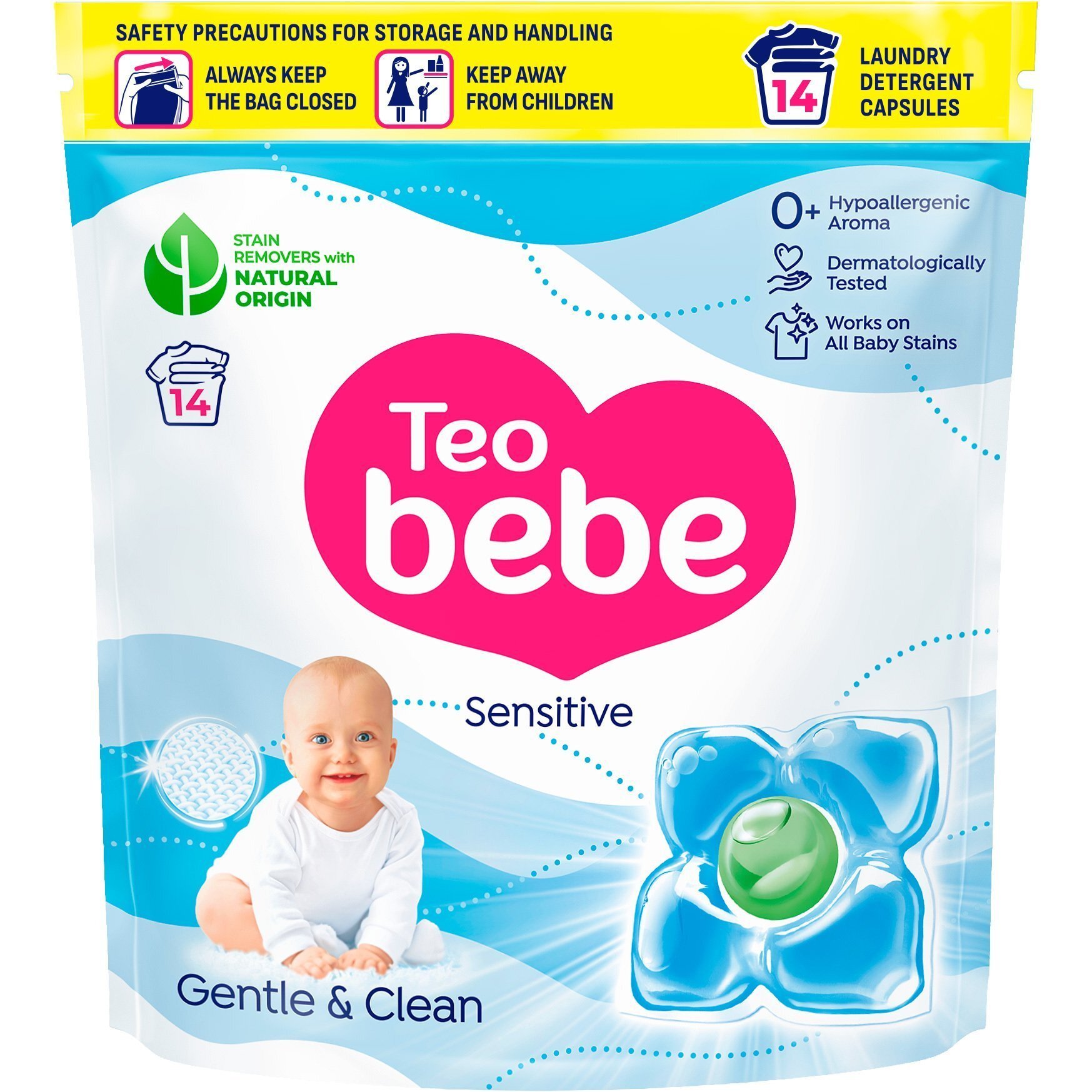 Капсулы для стирки детского белья Teo bebe Cotton Soft Сaps Sensitive 14 шт. - фото 1