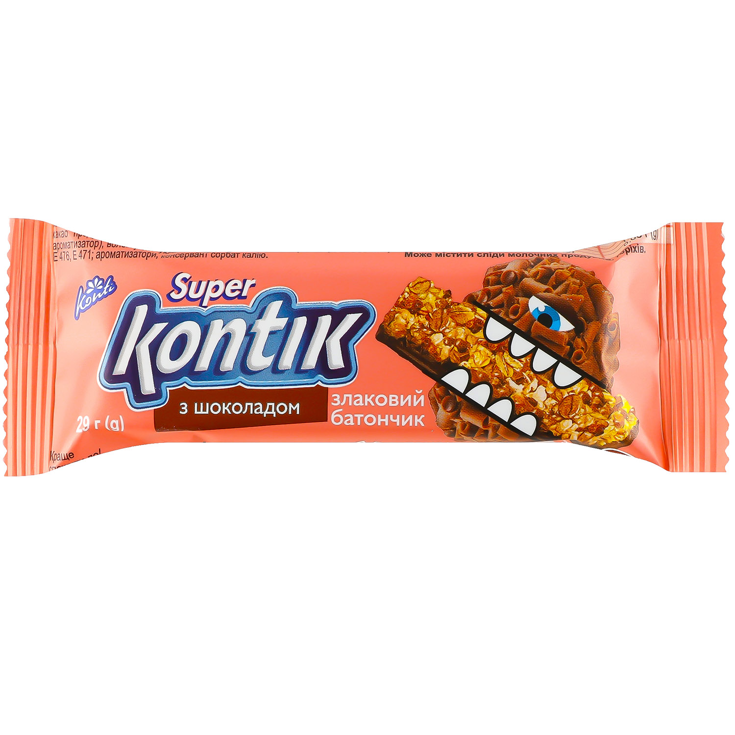 Батончик Konti Super Kontik злаковый с шоколадом 29 г (941594) - фото 1