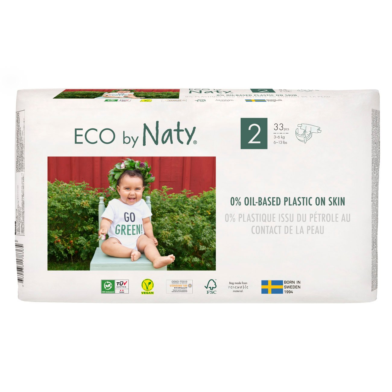Органічні підгузки Naty 2 (3-6 кг), 33 шт. - фото 1