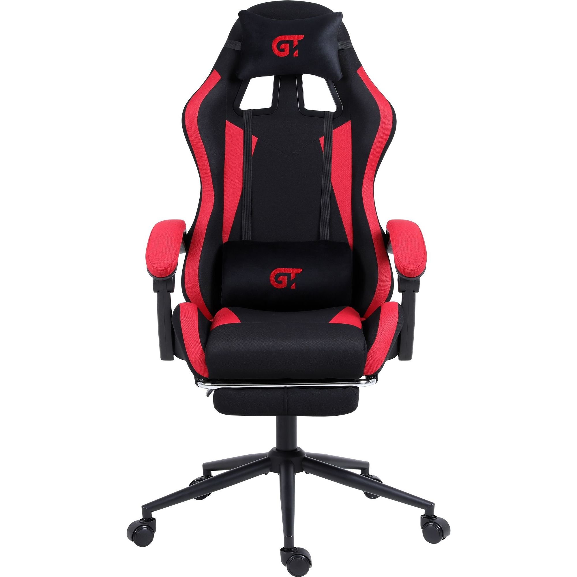 Геймерское кресло GT Racer черное с красным (X-2324 Fabric Black/Red) - фото 1