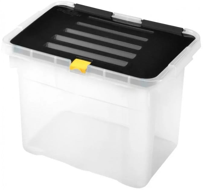 Ящик пластиковий з кришкою Heidrun One, 9 л, 30х23х20 см, черный (650) - фото 1