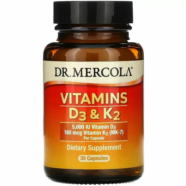 Витаминный комплекс Dr. Mercola D3 + K2, 5000 МЕ / 180 мкг 30 капсул - фото 1