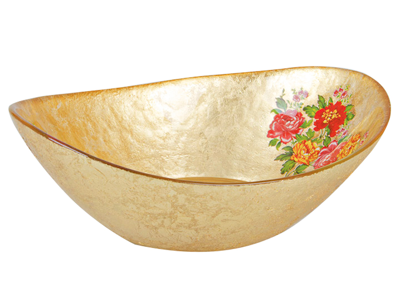 Декоративна тарілка Lefard Салатник Басік, 25 см, золотий (39-605) - фото 1