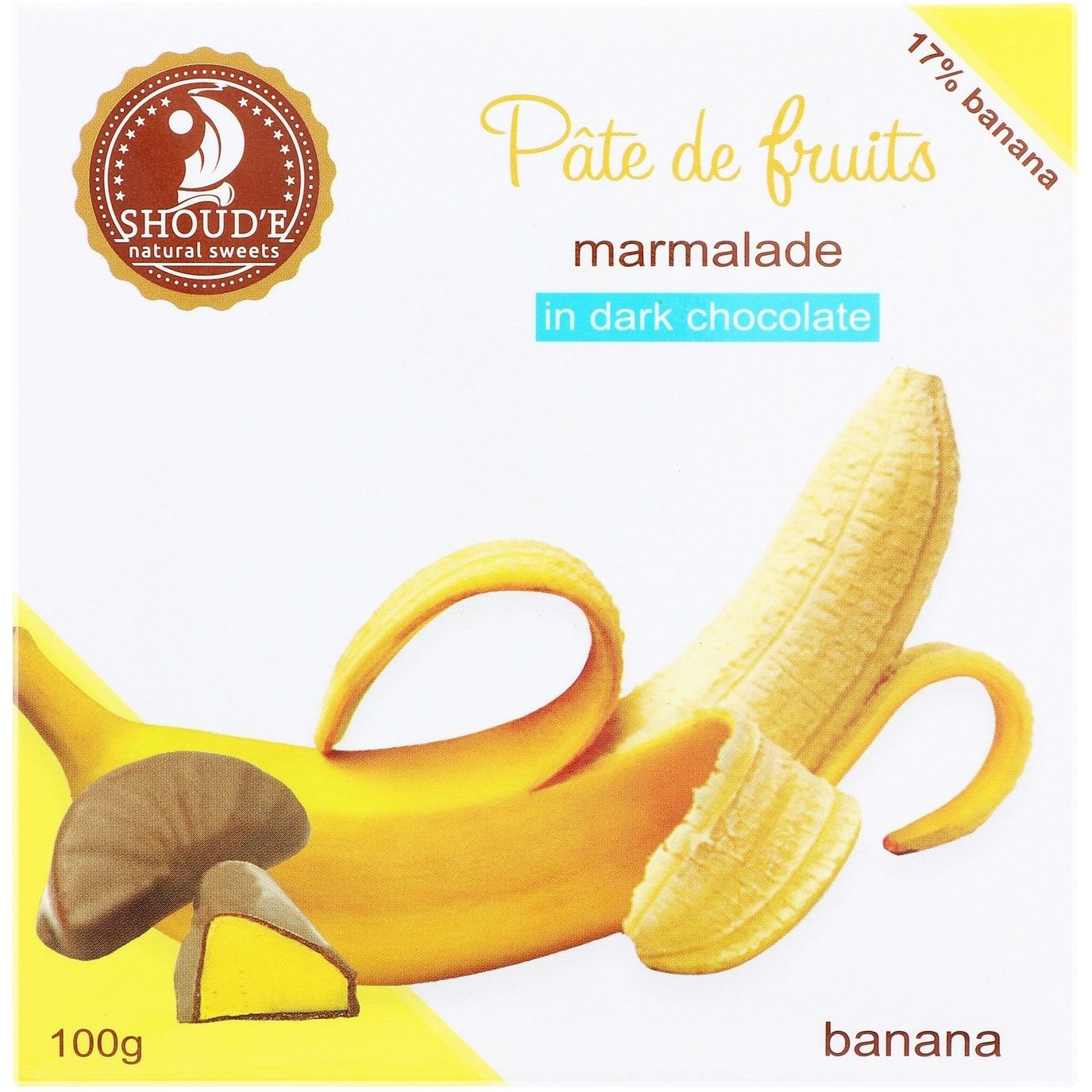 Мармелад Shoud'e Pate de fruits банан в шоколаді 100 г (865908) - фото 1