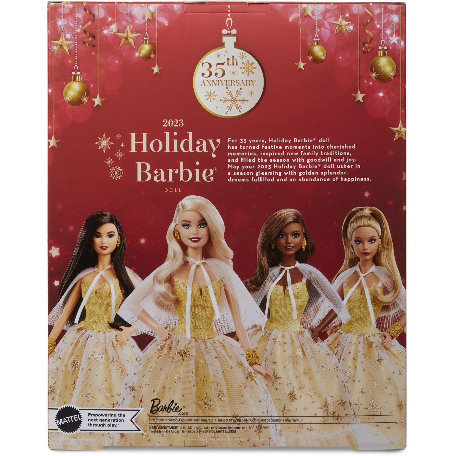 Коллекционная кукла Barbie Праздничная в роскошном золотистом платье, 30 см (HJX04) - фото 4
