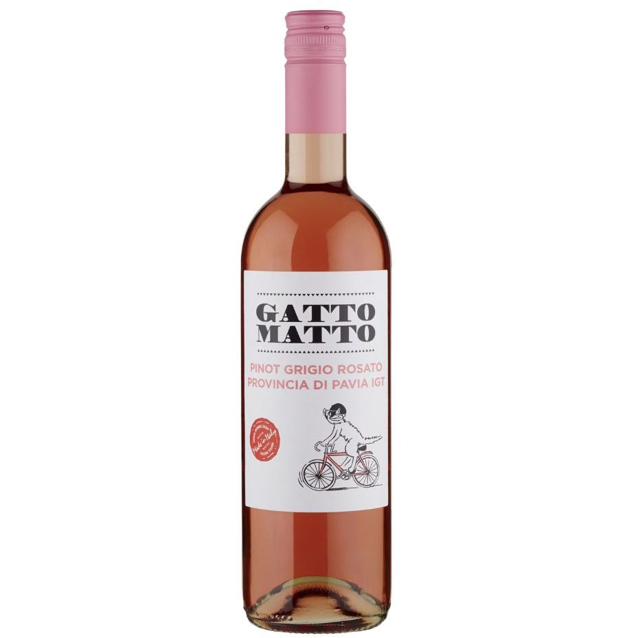 Вино Gatto Matto Pinot Grigio Rosato, рожеве, сухе, 0,75 л - фото 1