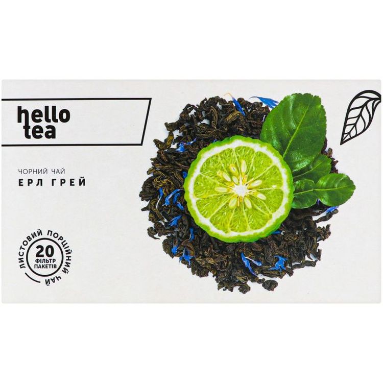 Чай чорний Hello Tea Ерл Грей 40 г (20 шт. х 2 г) (930230) - фото 1