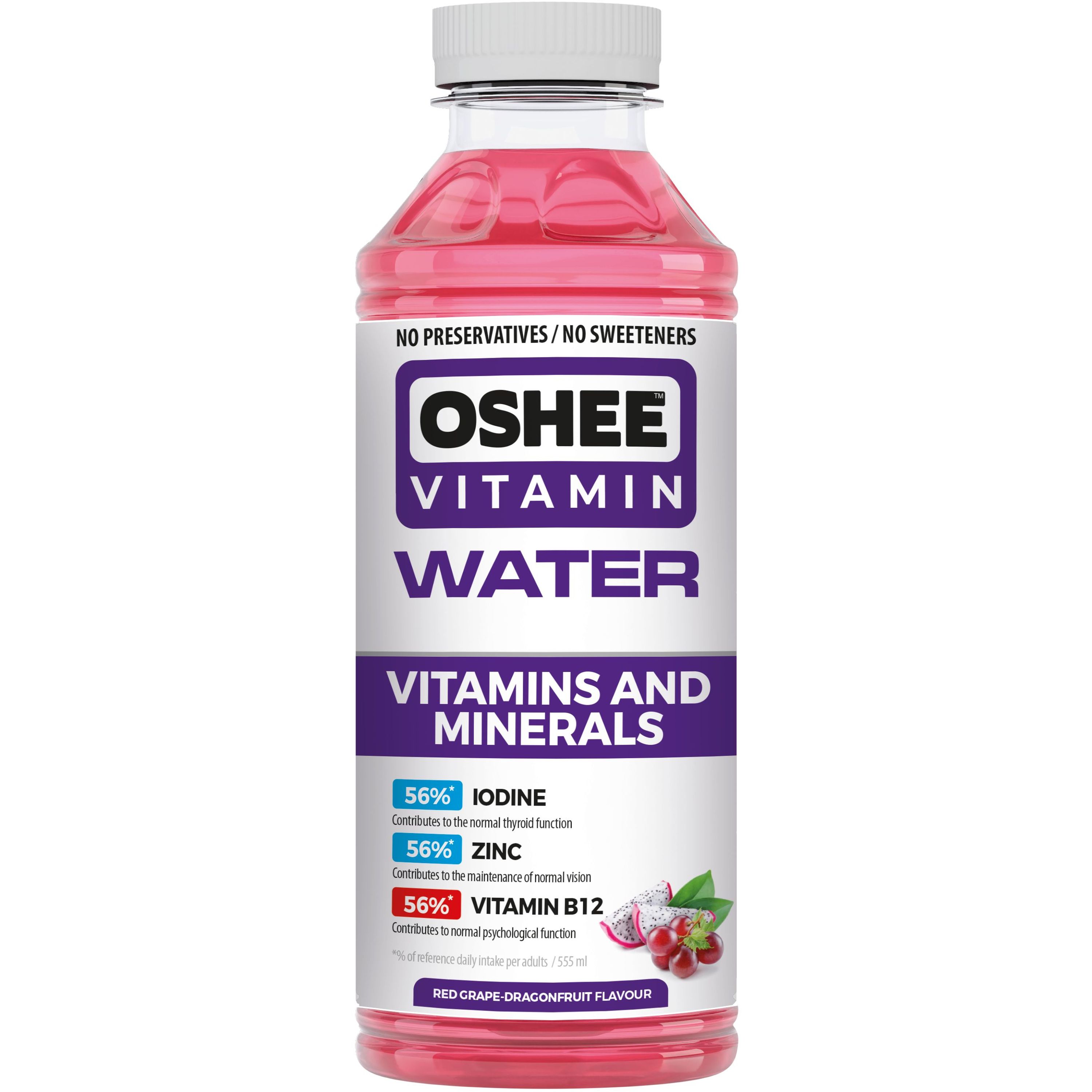 Напій Oshee Vitamin Water червоний виноград-пітахайя 0.555 л - фото 1