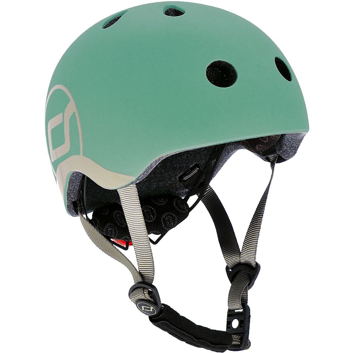 Шлем защитный Scoot and Ride, с фонариком, 45-51 см (XXS/XS), темно-зеленый (SR-181206-FOREST) - фото 1