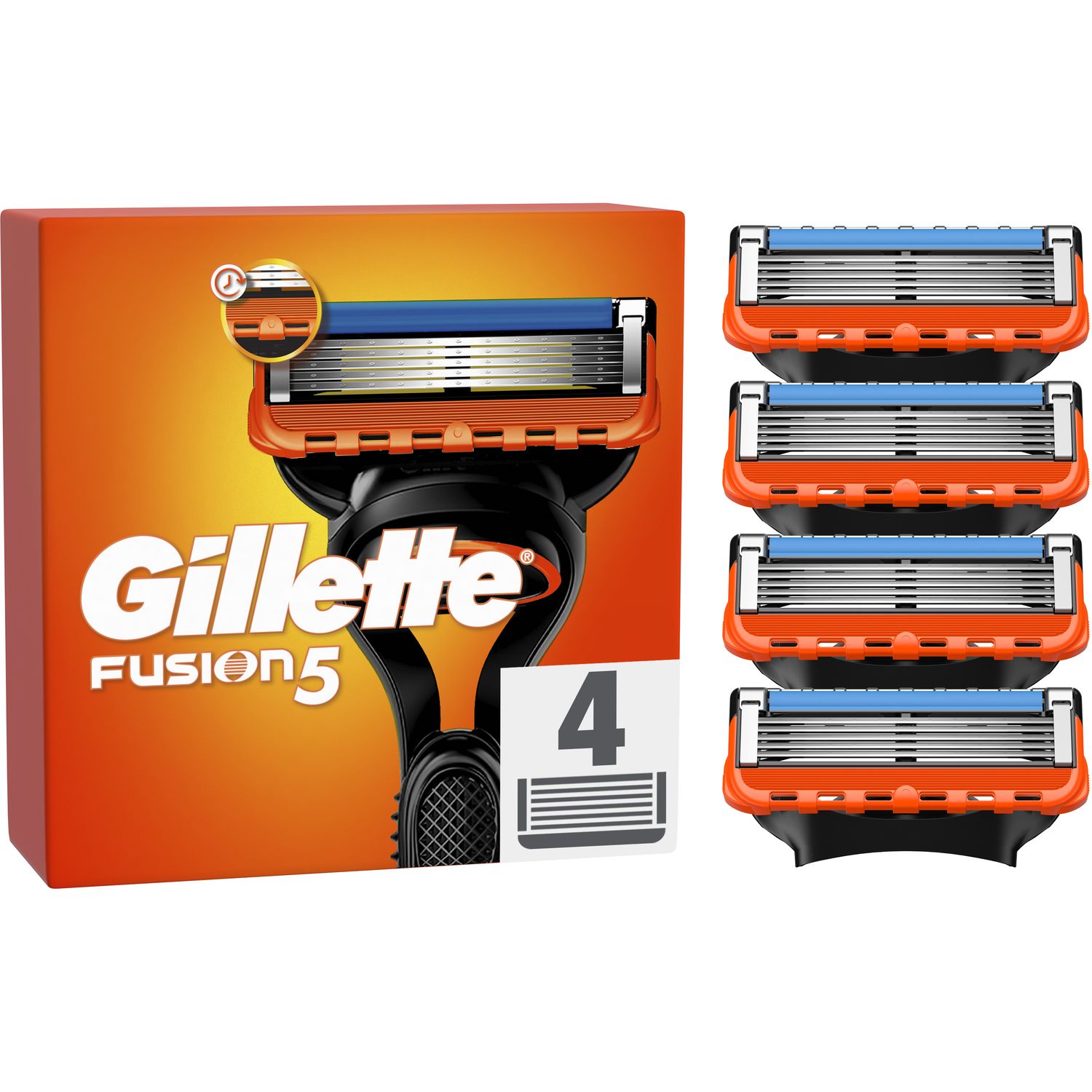 Сменные картриджи для бритья Gillette Fusion5, 4 шт - фото 1
