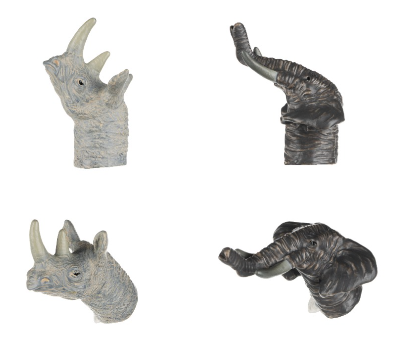 Набор пальчиковых кукол Same Toy Носорог и Слон, 2 шт. (X241Ut-5) - фото 1