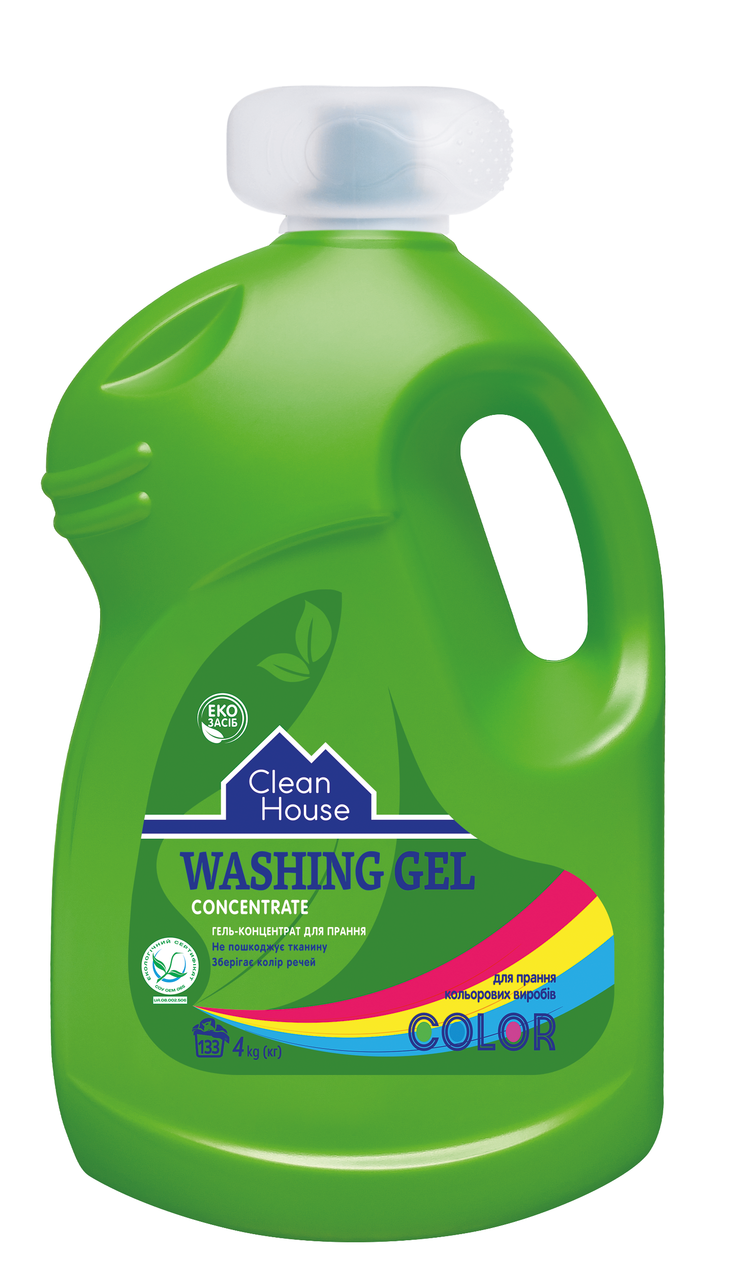 Гель для прання кольорових речей Clean House Concentrate Color, 4 л - фото 1