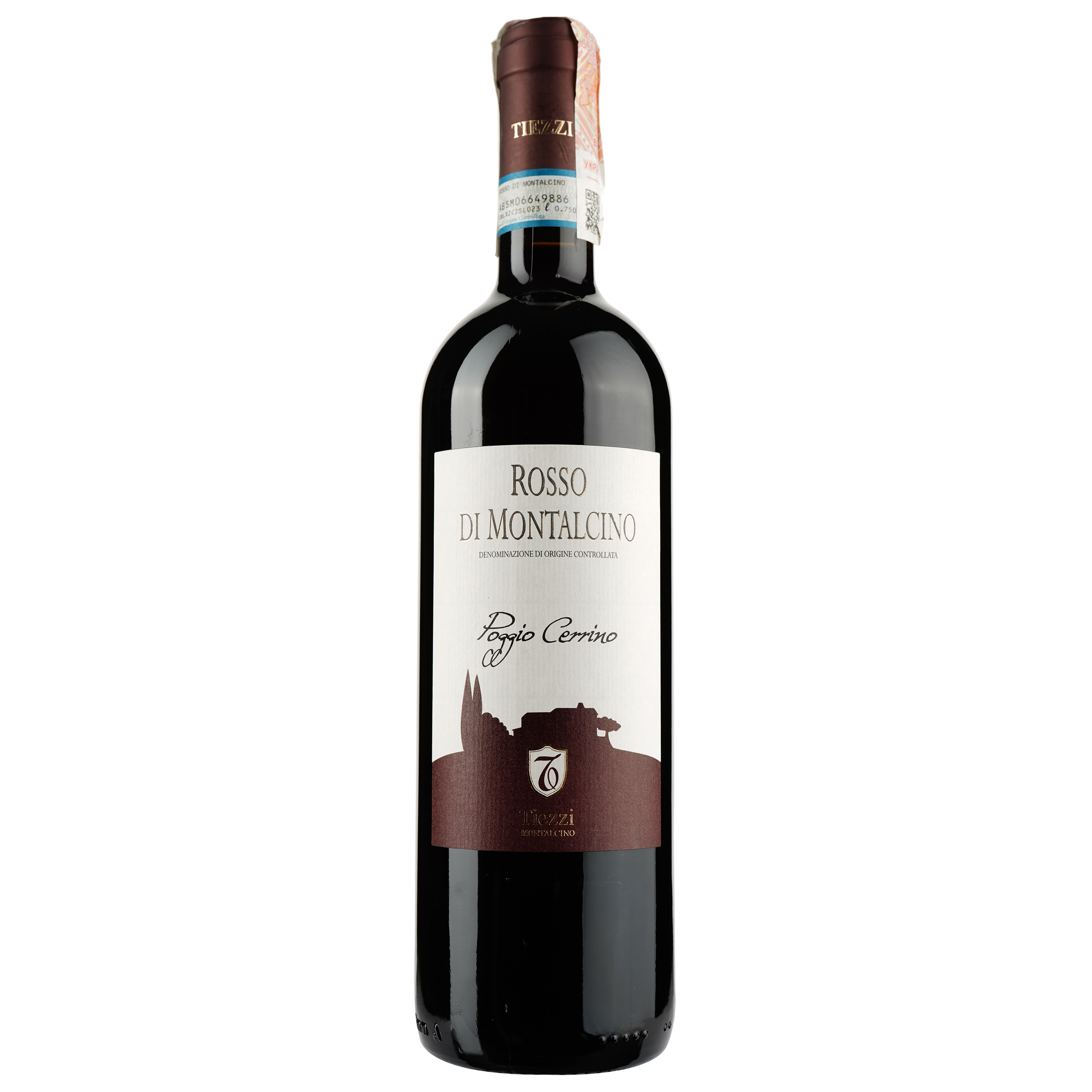 Вино Tiezzi Rosso di Montalcino DOC Poggio Cerrino 2019, 14%, 0,75 л (ALR16173) - фото 1