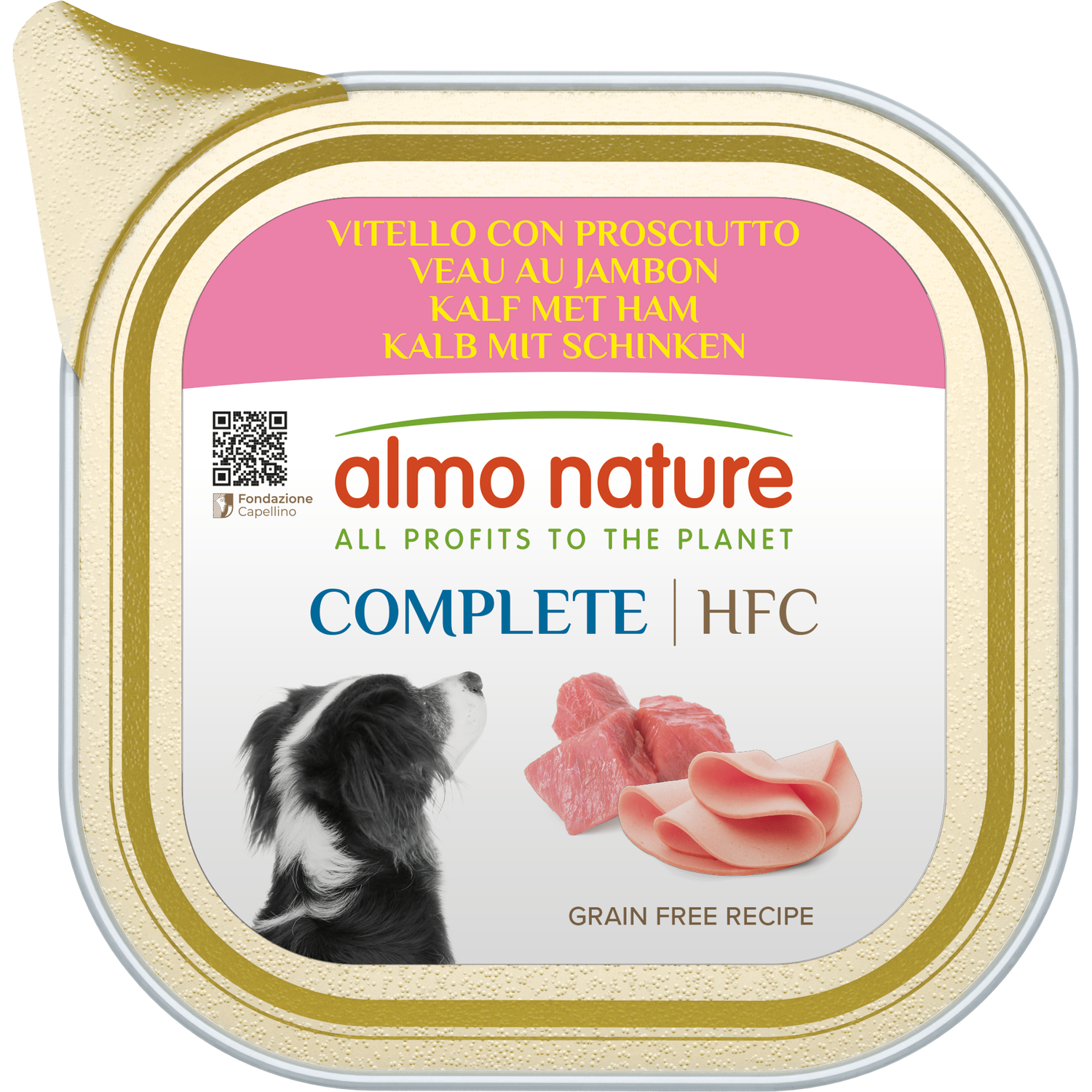 Влажный корм для собак Almo Nature HFC Dog Complete с телятиной и ветчиной 150 г - фото 1