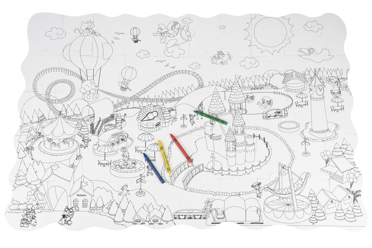 Пазл-раскраска Same Toy Парк развлечений, 50 элементов (2033Ut) - фото 3