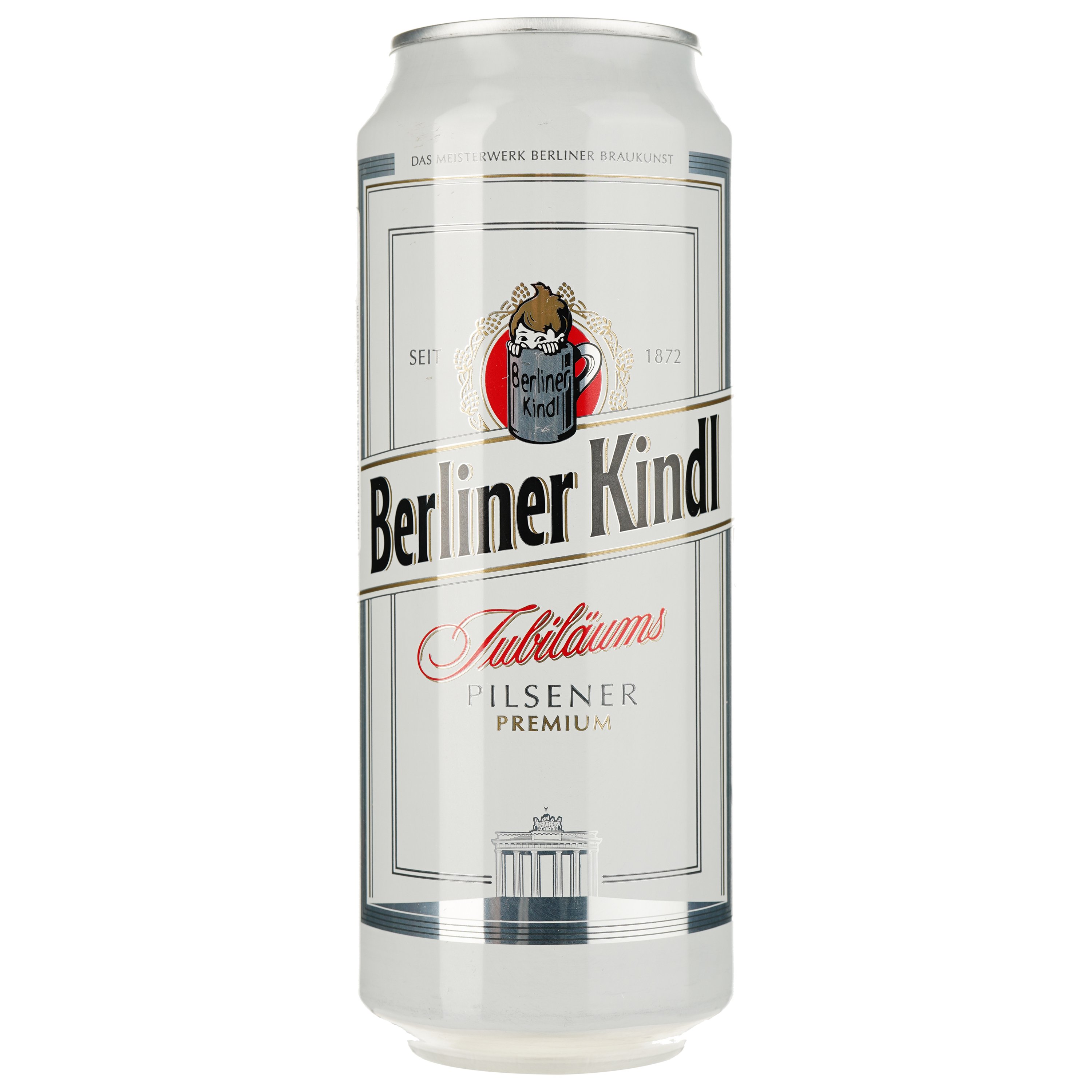 Пиво Berliner Kindl Jubilaums Pilsner светлое, 5.1%, ж/б, 0.5 л - фото 1