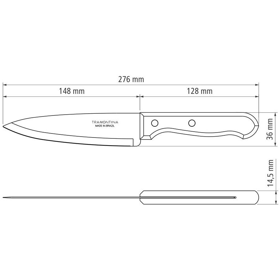 Нож универсальный Tramontina Dynamic 152 мм (22315/106) - фото 3