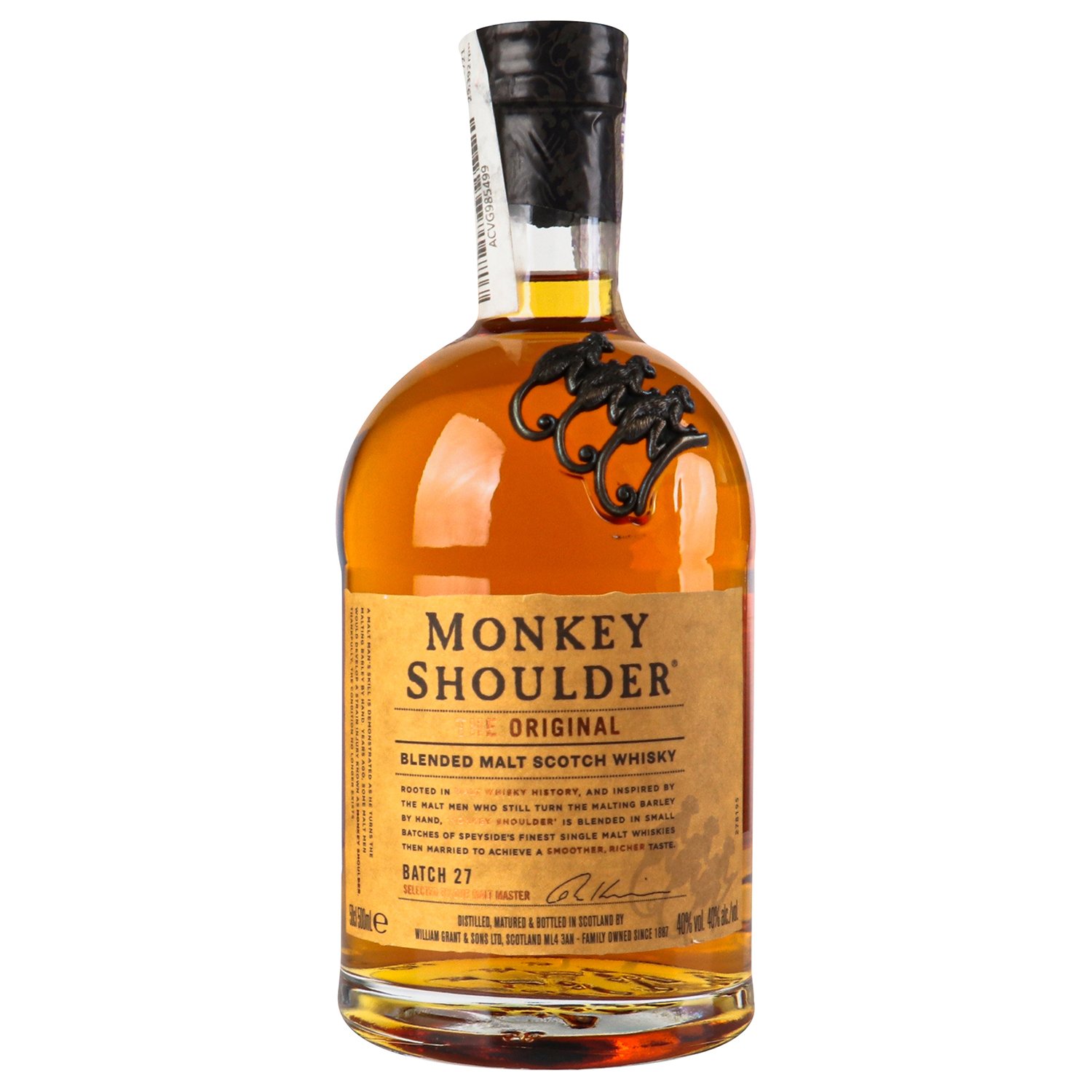 Виски Monkey Shoulder Blended Malt Scotch Whisky, 40%, 0,5 л - фото 1