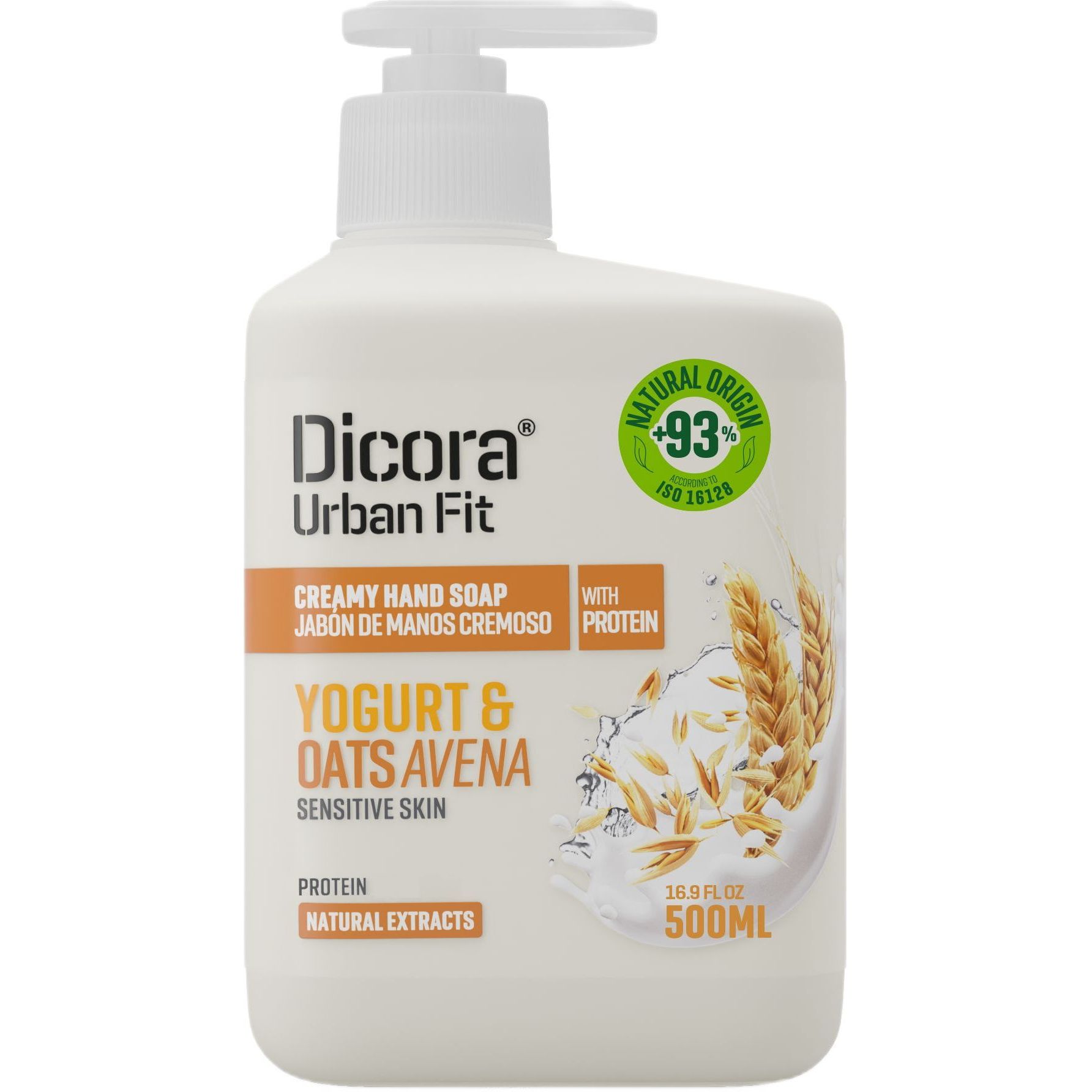 Крем-мило для рук Dicora Urban Fit Протеїновий йогурт та овес 500 мл - фото 1