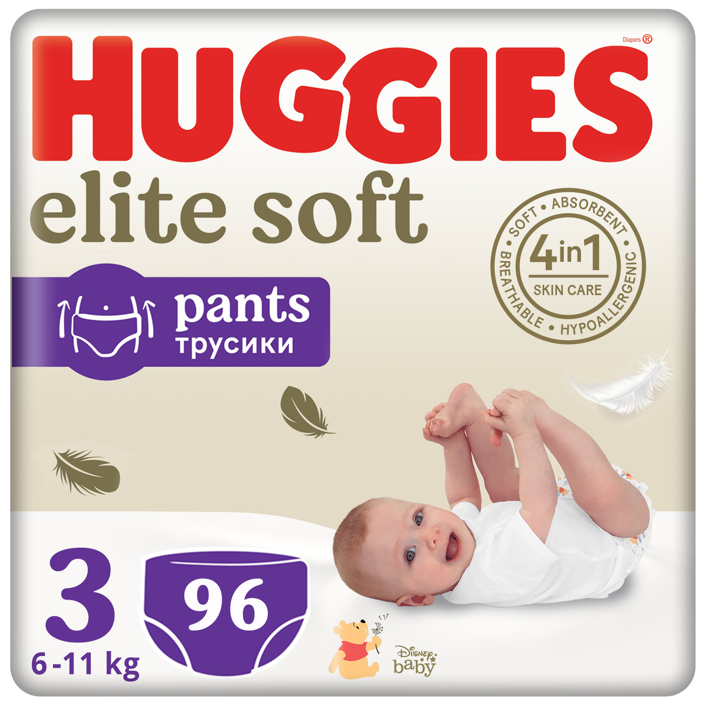 Підгузки-трусики Huggies Elite Soft Pants 3 (6-11 кг), 96 шт. - фото 1