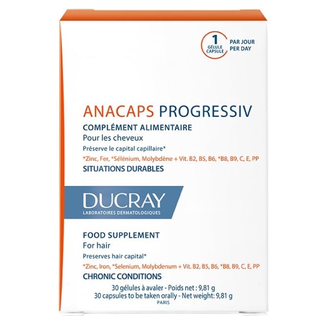 Капсулы при хроническом выпадении волос Ducray Анакапс Прогресив №30 (539519) - фото 1