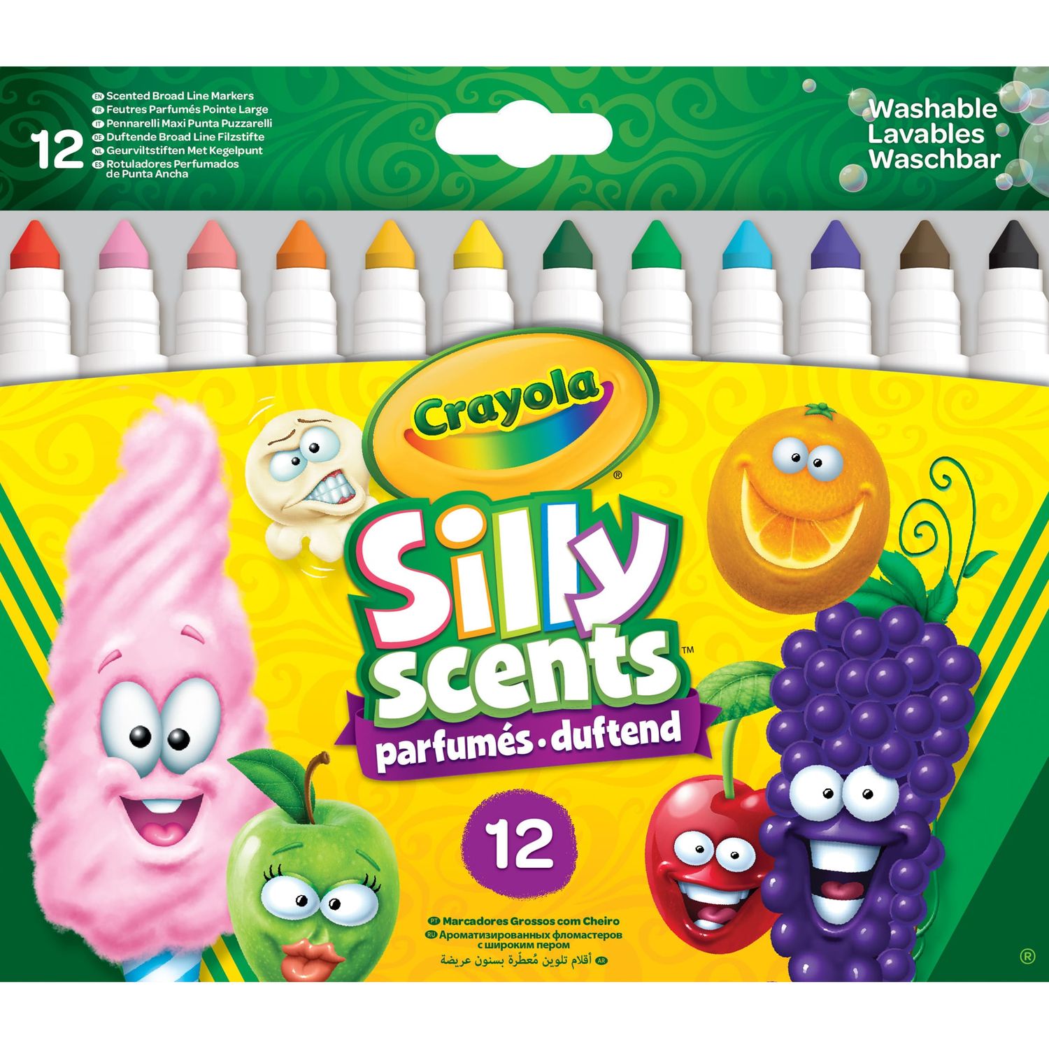 Фломастеры Crayola Silly Scents ароматизированные смываемые широкие 12 шт. (256352.012) - фото 1