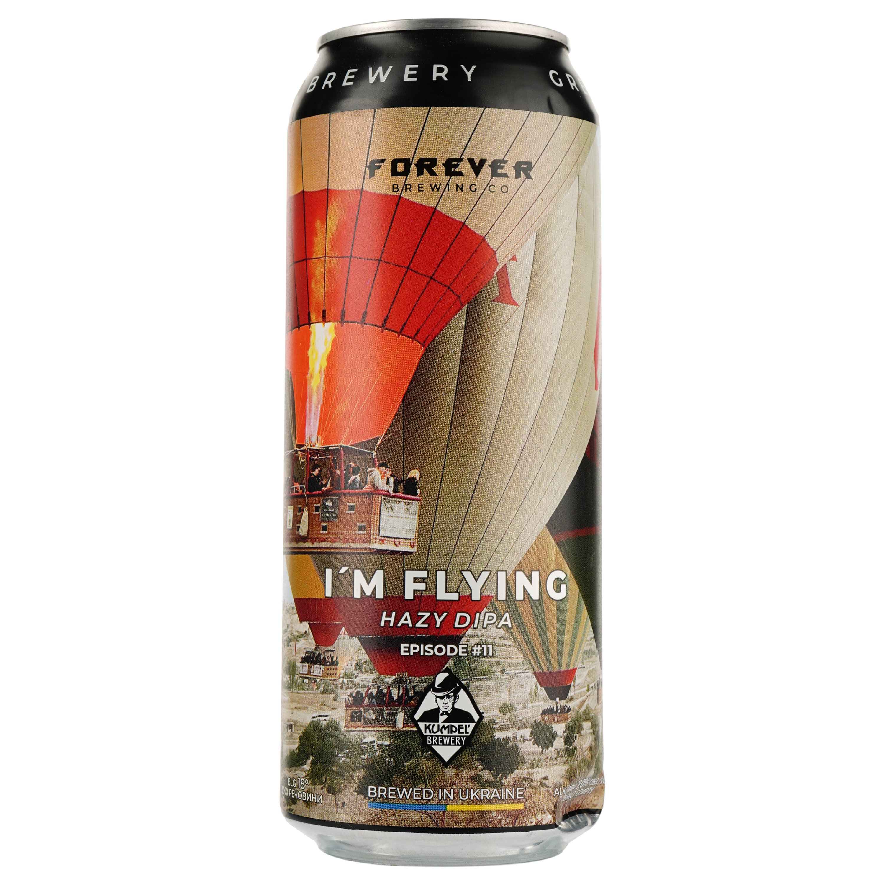 Пиво Forever I´m flying, светлое, нефильтрованное, 7%, ж/б, 0.5 л - фото 1