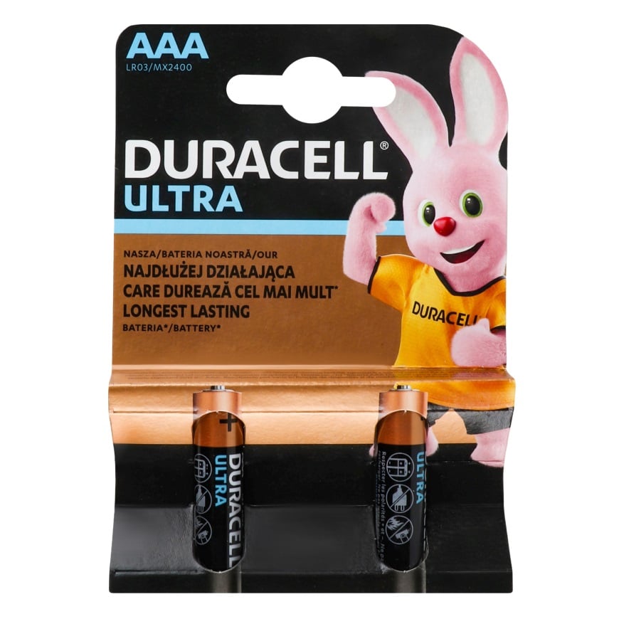 Лужні батарейки мізинчикові Duracell Ultra Power 1,5 V ААА LR03/MX2400, 2 шт. (5004804) - фото 1