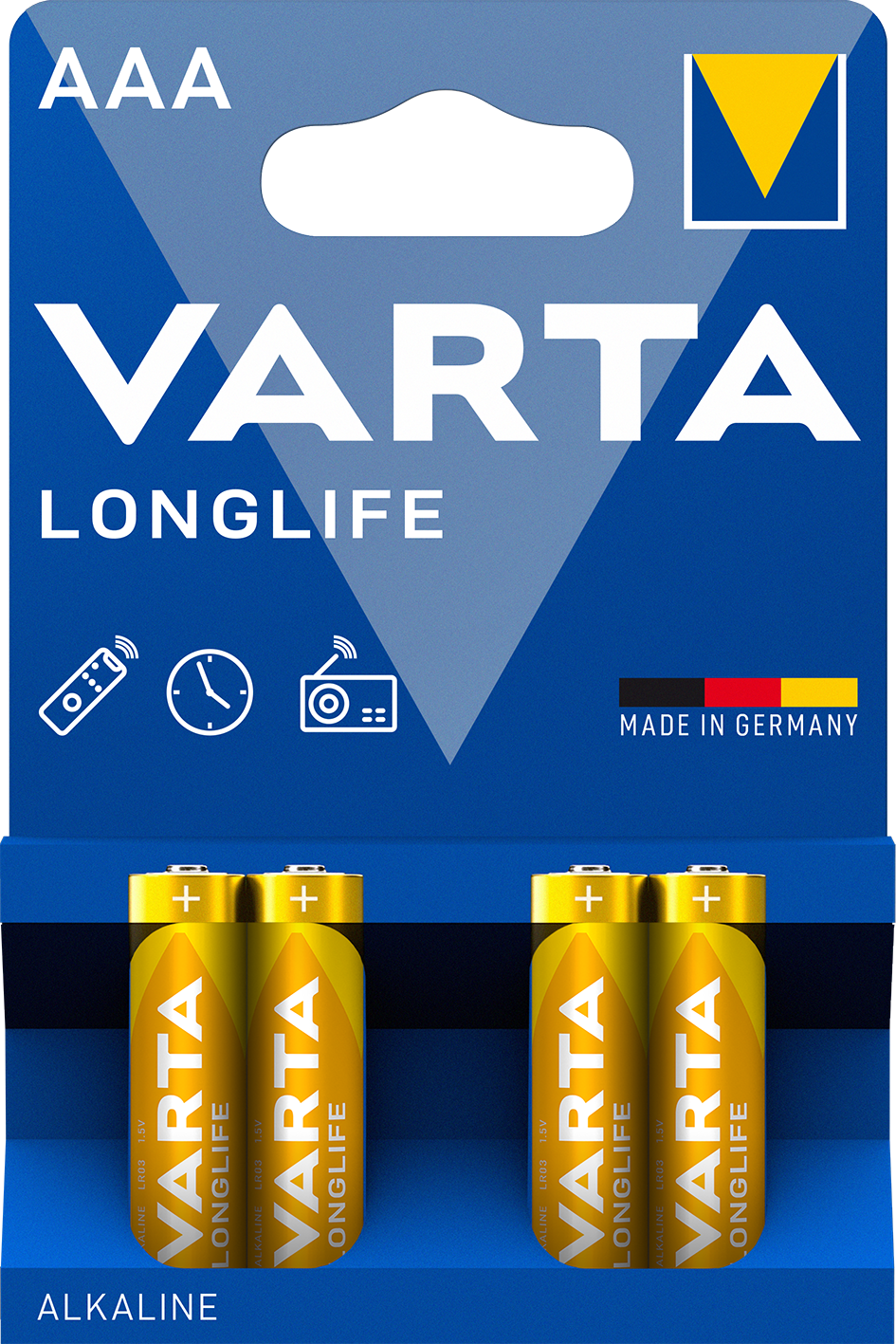 Батарейка Varta Longlife AAA Bli Alkaline, 4 шт. (4103101414) - фото 1