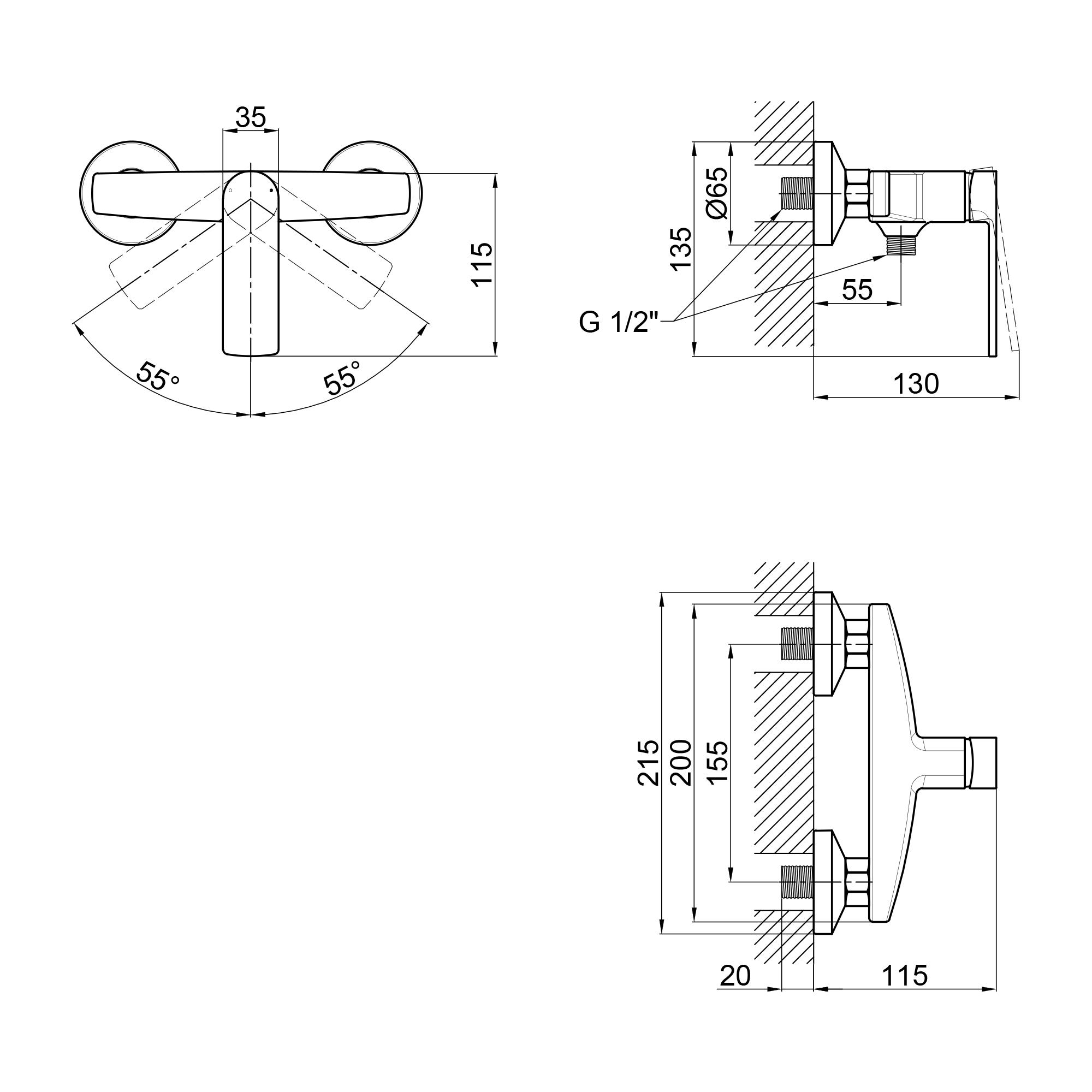 Смеситель для душа Qtap Kralovice 4029103C (QTKRL4029103C) - фото 2