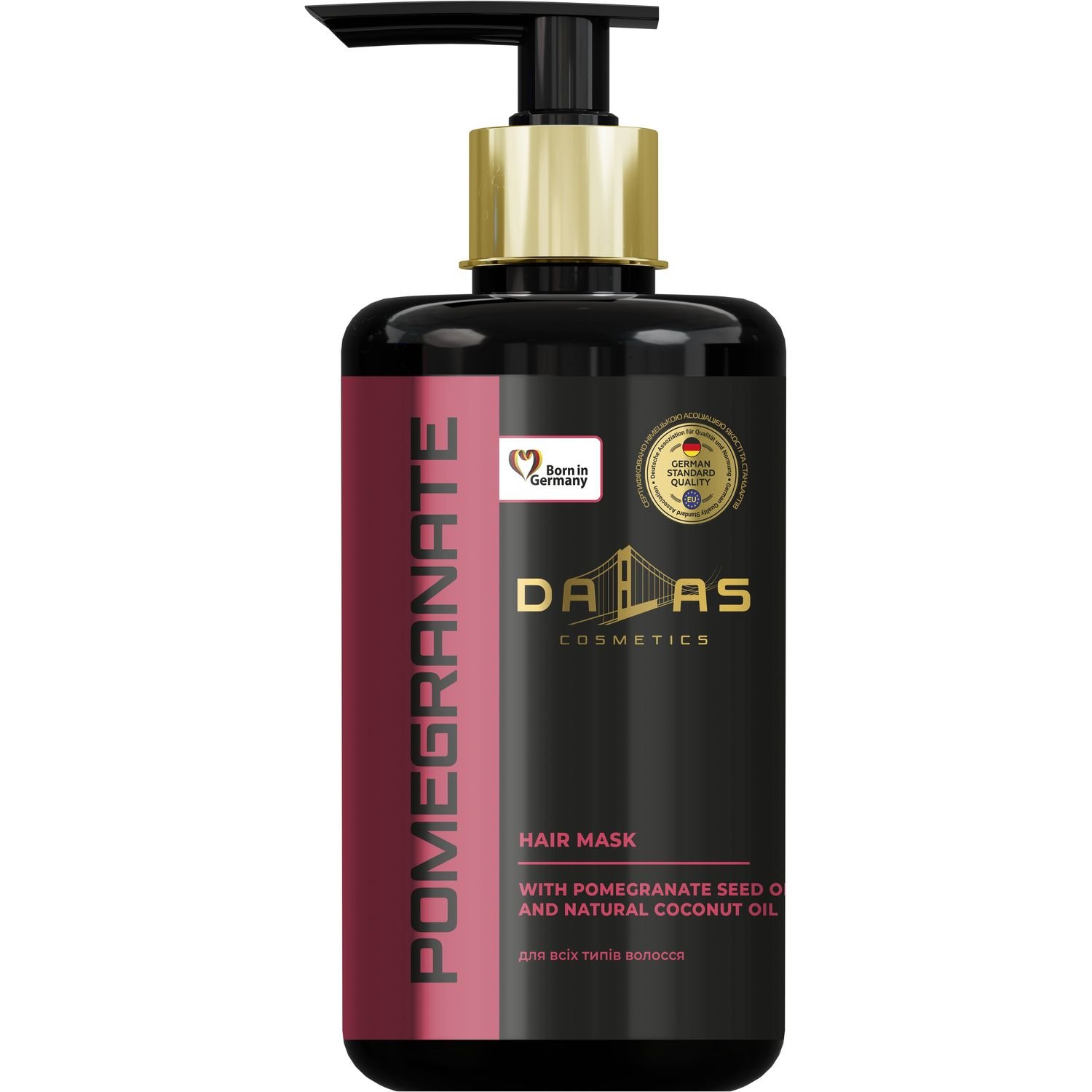 Маска для волосся Dalas Pomegranate з олією гранатових кісточок та натуральною кокосовою олією, 900мл - фото 1