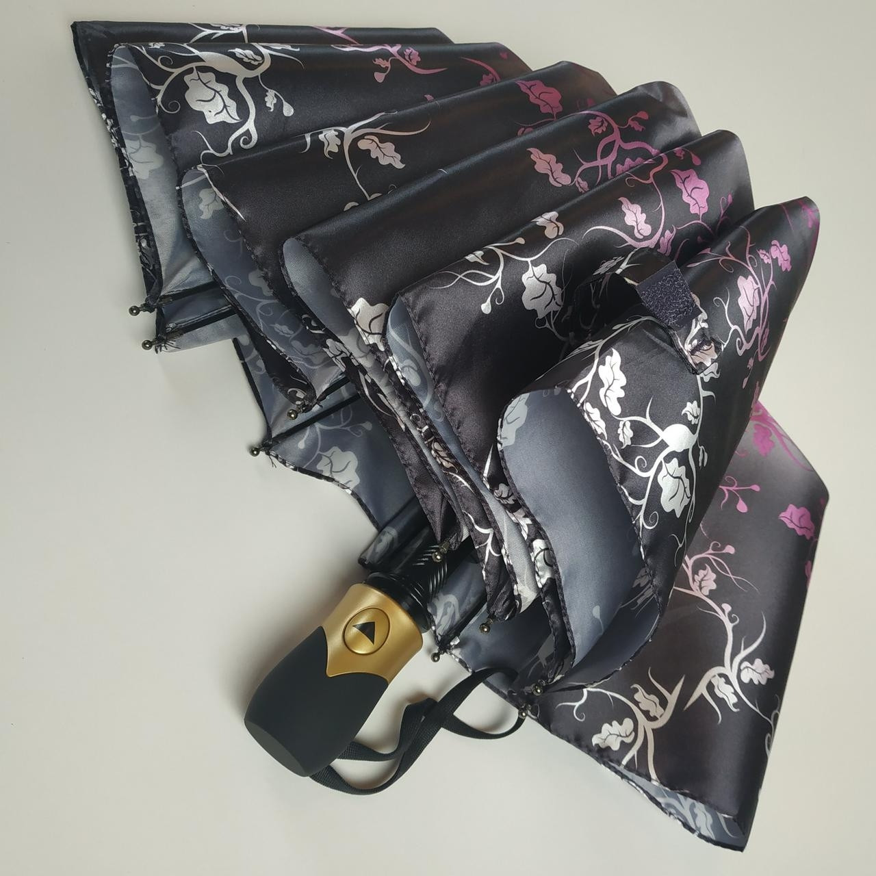 Женский складной зонтик полуавтомат S&L 102 см серый - фото 5