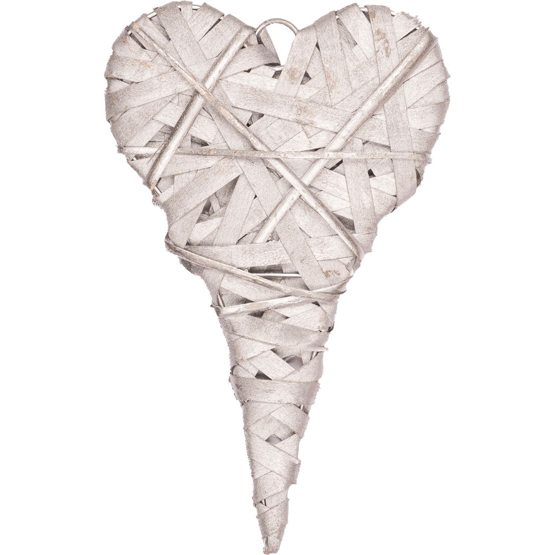 Декоративное украшение Yes! Fun Сердце 25х15 см ротанговое серебряное (974249) - фото 1