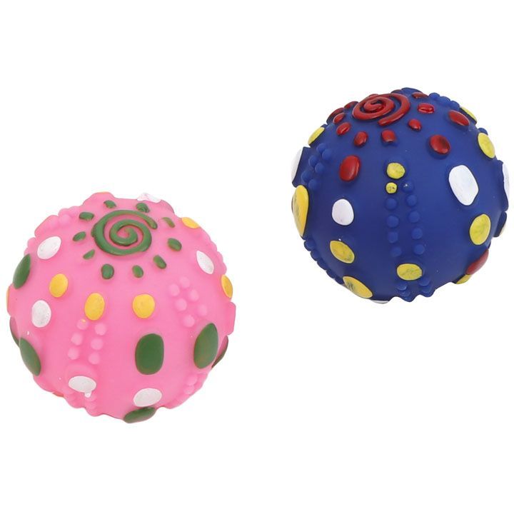 Іграшка для собак Eastland м'яч із пищалкою, блакитний/рожевий, 7х7х7 см (520-196) - фото 2