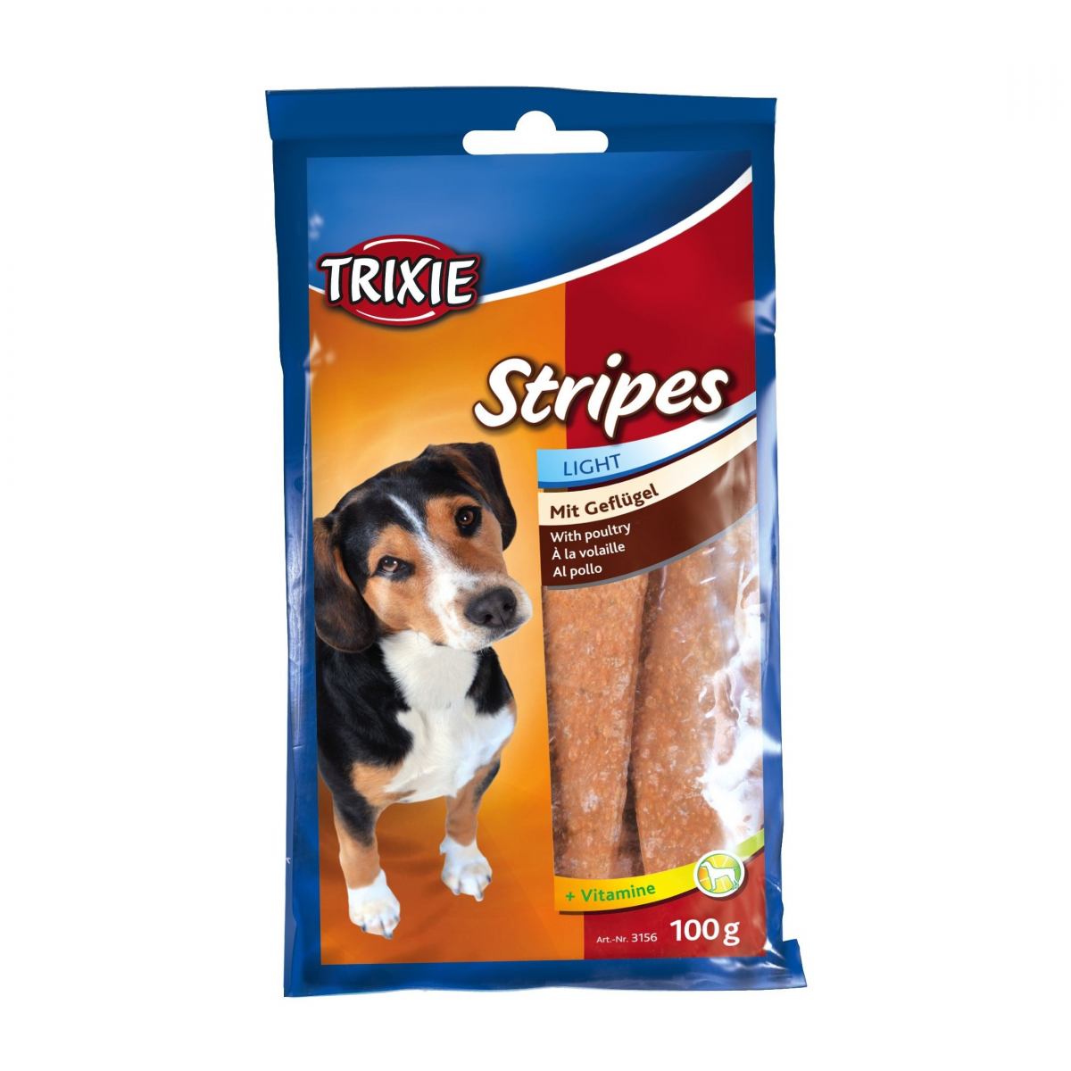 Лакомство для собак Trixie Stripes Light, с мясом домашней птицы, 100 г - фото 1