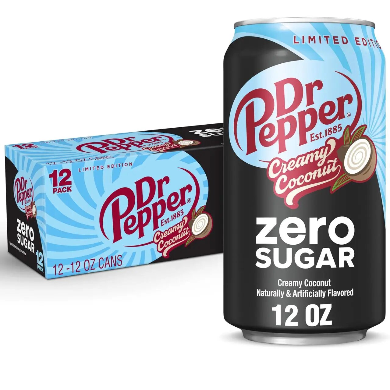 Напиток Dr. Pepper Creamy Coconut Zero Sugar газированный ж/б 355 мл - фото 3