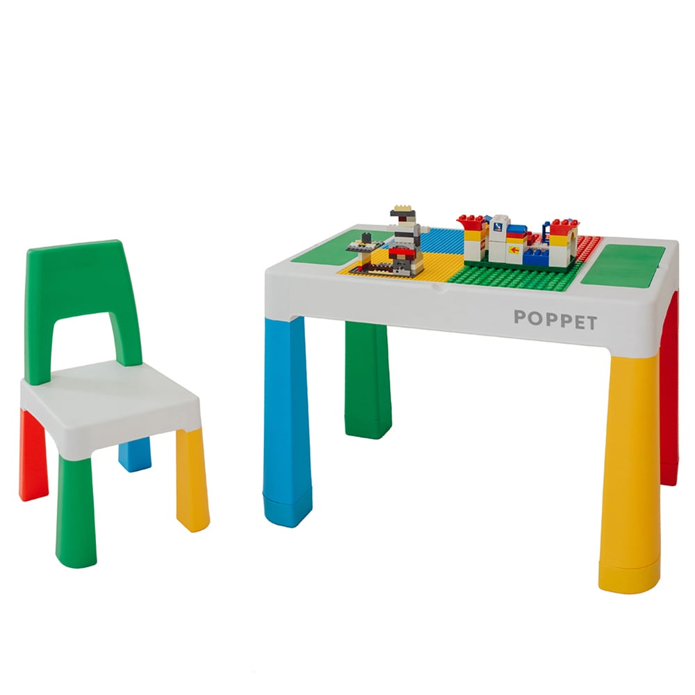 Комплект Poppet Столик Color Green 5 в 1 + Стул + Подушка на стул + Набор фломастеров (PP-002G-G) - фото 3