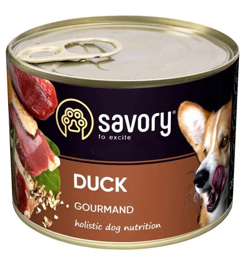 Вологий корм для дорослих собак всіх порід Savory Dog Gourmand, з качкою, 200 г - фото 1