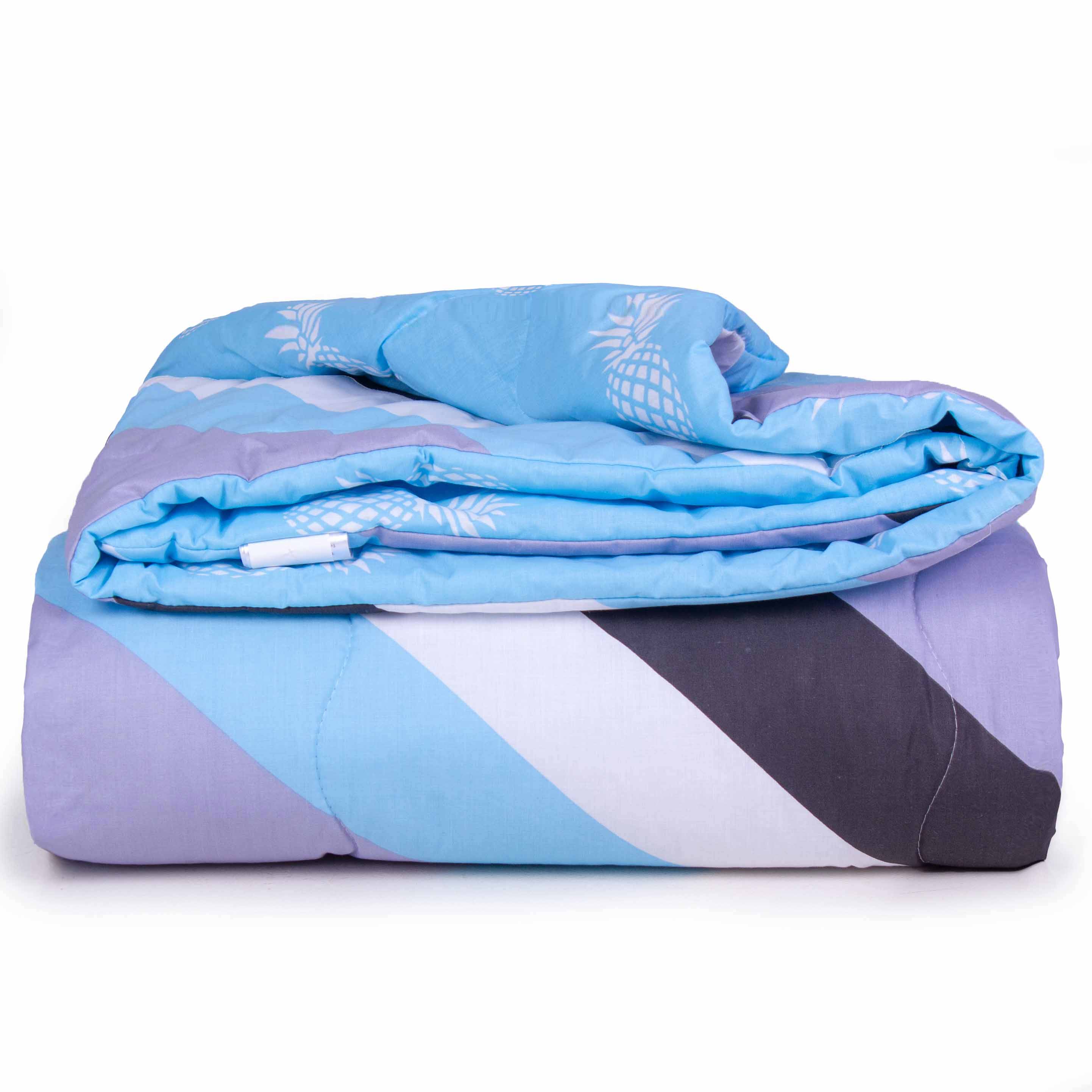 Одеяло хлопковое MirSon Деми №2824 Сolor Fun Line Oblivion, 140х110 см, синее (2200006700197) - фото 2