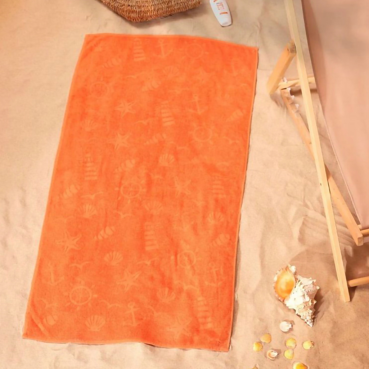 Полотенце Sarah Anderson Plaj Beach Turuncu, 140х70 см, оранжевое (svt-2000022315951) - фото 1