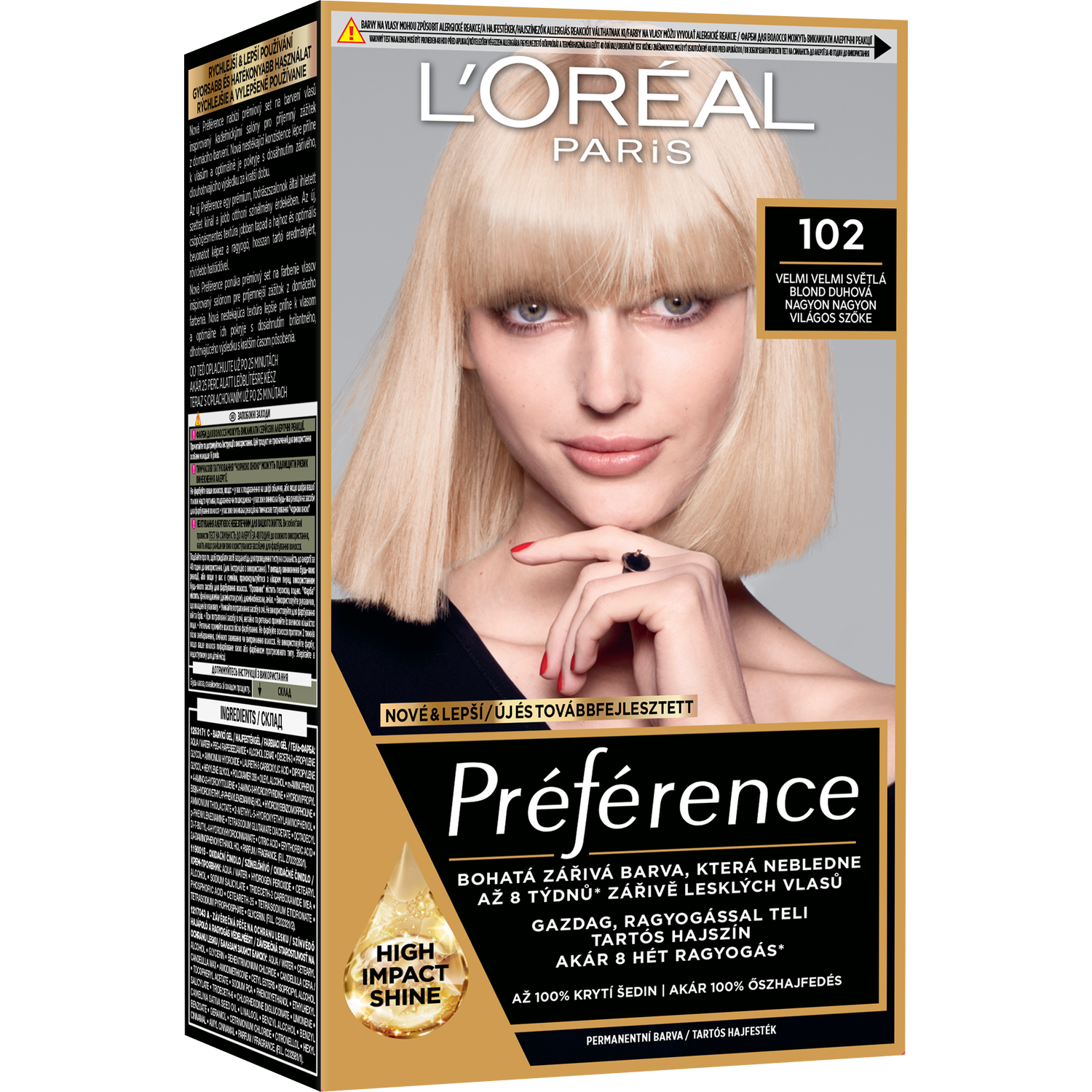 Стойкая краска для волос L'Oreal Paris Preference 102 Extra Light Pearl Blonde 174 мл - фото 1