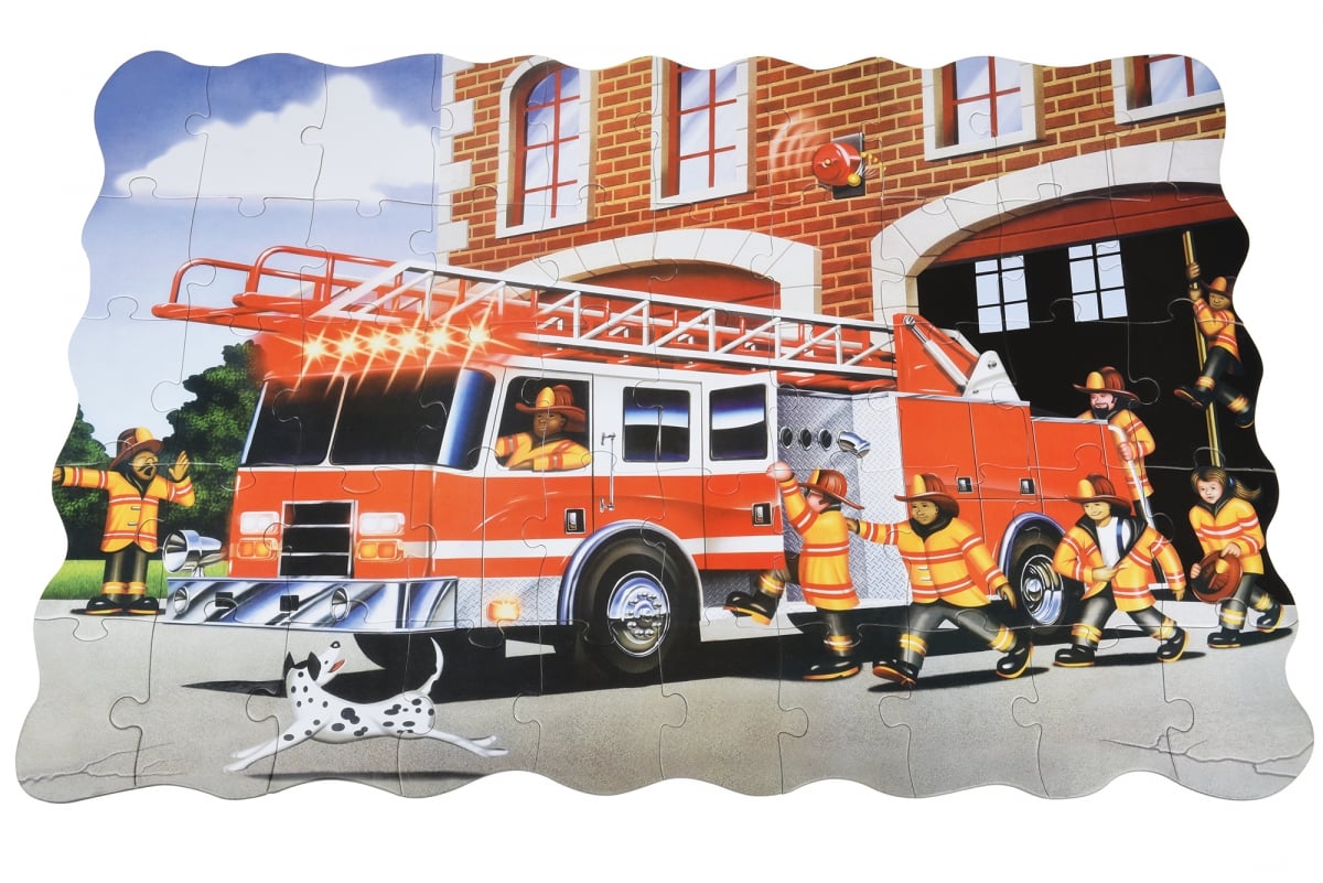 Пазл-раскраска Same Toy Пожарная машина, 50 элементов (2038Ut) - фото 2
