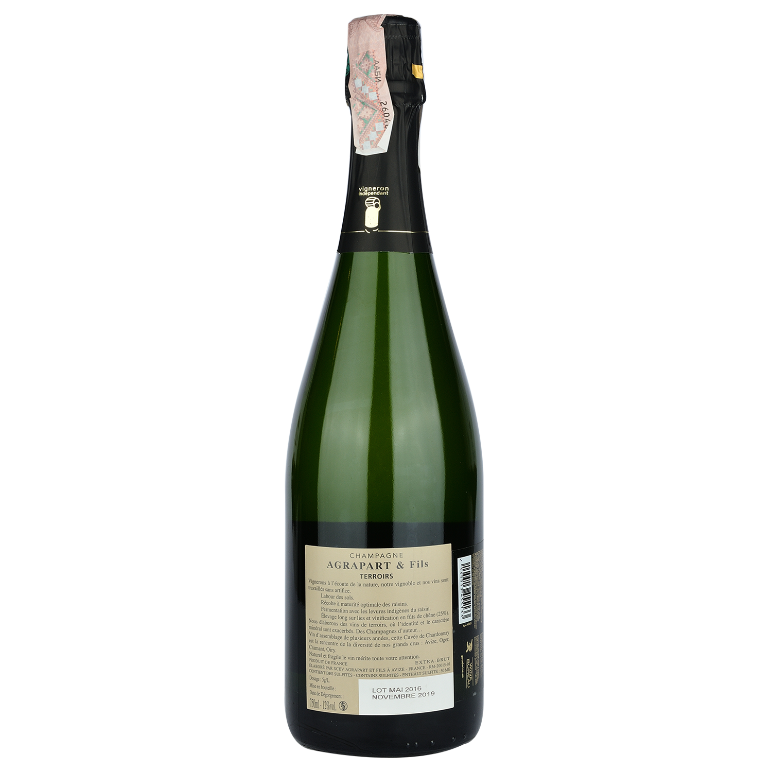 Шампанское Agrapart&Fils Terroirs Extra-Brut, белое, экстра-брют, 0,75 л (45513) - фото 2
