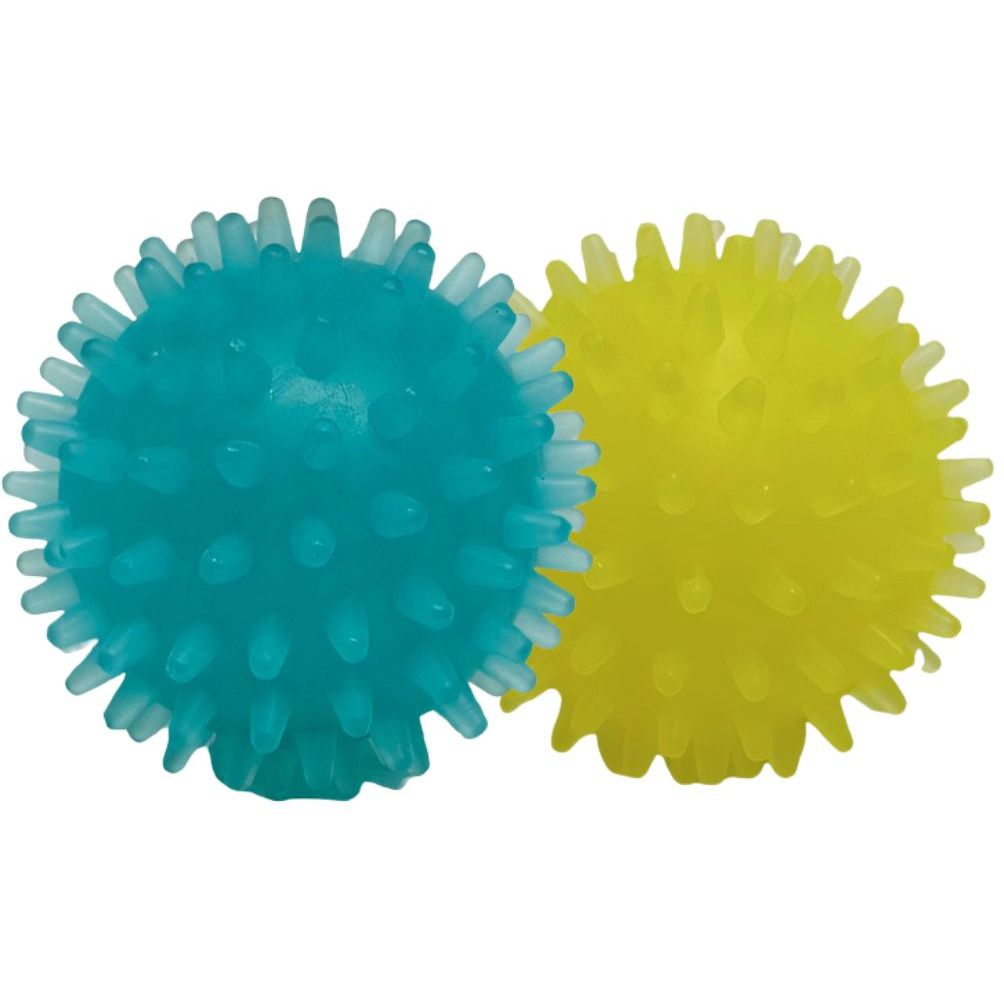 Набор игрушек для собак Fox Мячи с шипами, с ароматом ванили, 4 см, 1 шт., синий и желтый - фото 1