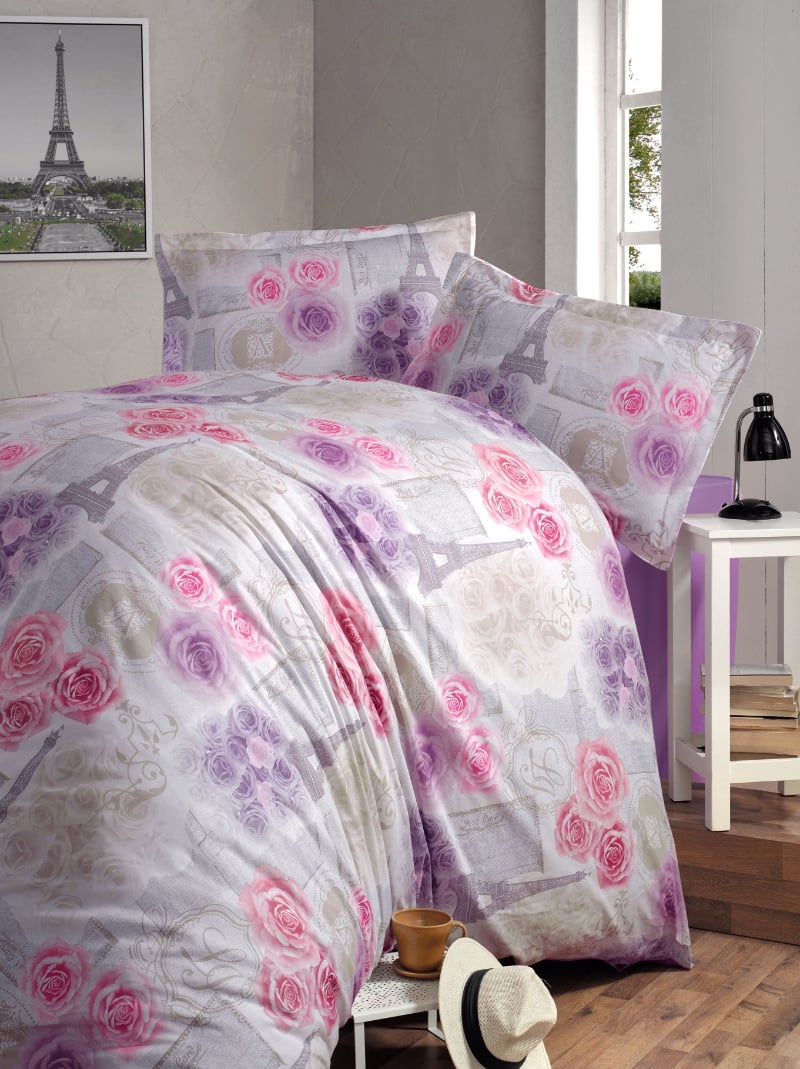 Комплект постельного белья Storway Janseri V1, ранфорс, евро (220х200), розовый (2000008480680) - фото 1