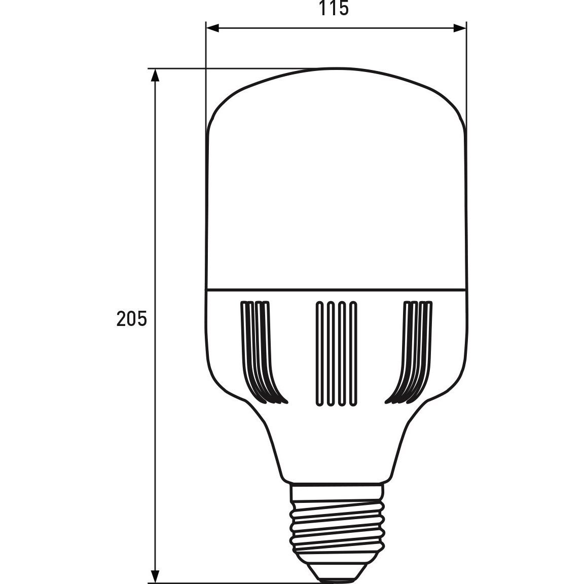 Світлодіодна лампа Euroelectric LED Надпотужна Plastic, 40W, E27, 6500K (40) (LED-HP-40276(P)) - фото 3