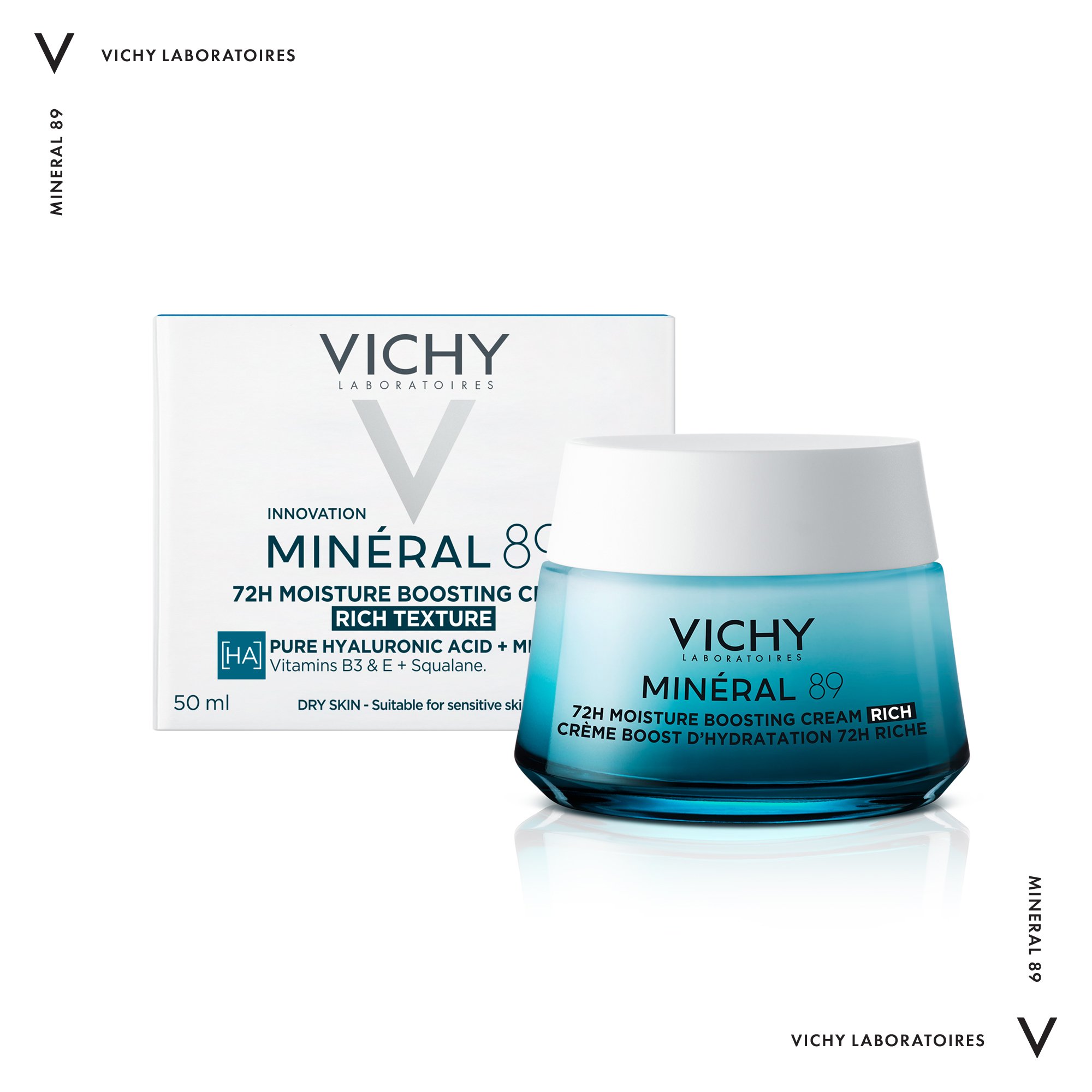 Насыщенный крем для сухой кожи Vichy Mineral 89 Rich 72H Moisture Boosting Cream, 50 мл - фото 2