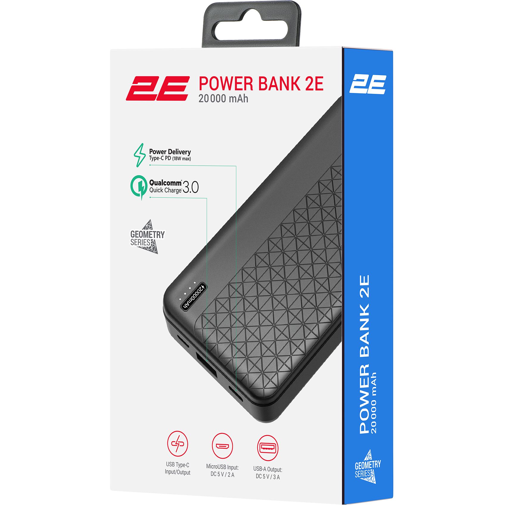 Портативное зарядное устройство 2E Power Bank Geometry 20000 мАч (2E-PB2072PD-BLACK) - фото 6