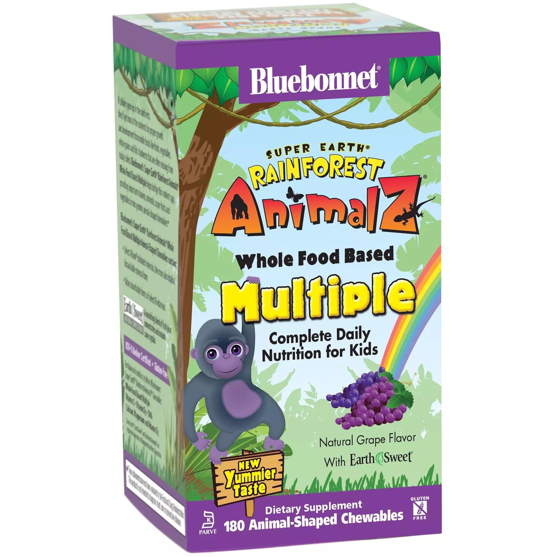 Мультивітаміни для дітей Bluebonnet Nutrition Rainforest Animalz зі смаком винограду 180 цукерок - фото 1